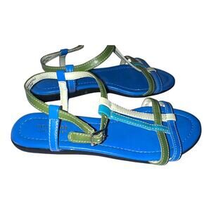 Sonoma Life + Style women’s 7 blue & green strappy ankle sandals​